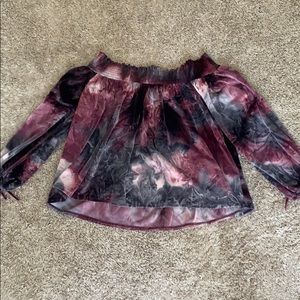 American eagle velvet off the shoulder top